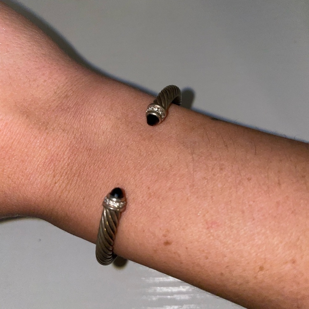 David Yurman Cable Classic Collection® Bracelet with Black Onyx and Diamonds 4mm - Picture 3 of 3